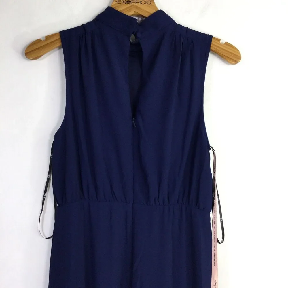 Lulus Womens Mock-Neck Maxi Dress Sleeveless Casual Navy Blue Size Medium NWT - Picture 12 of 16